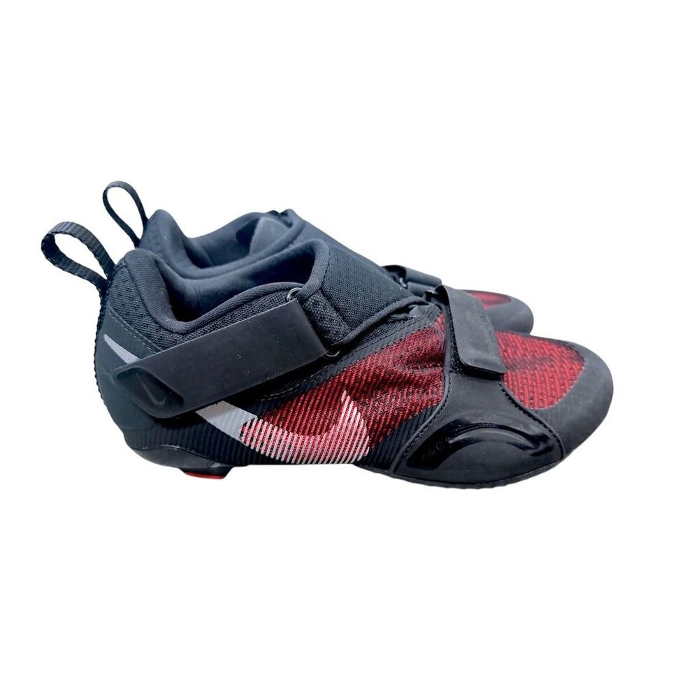 Nike SuperRep Cycle Shoes Women Size 6.5 Red & Black Hook & Loop Closure